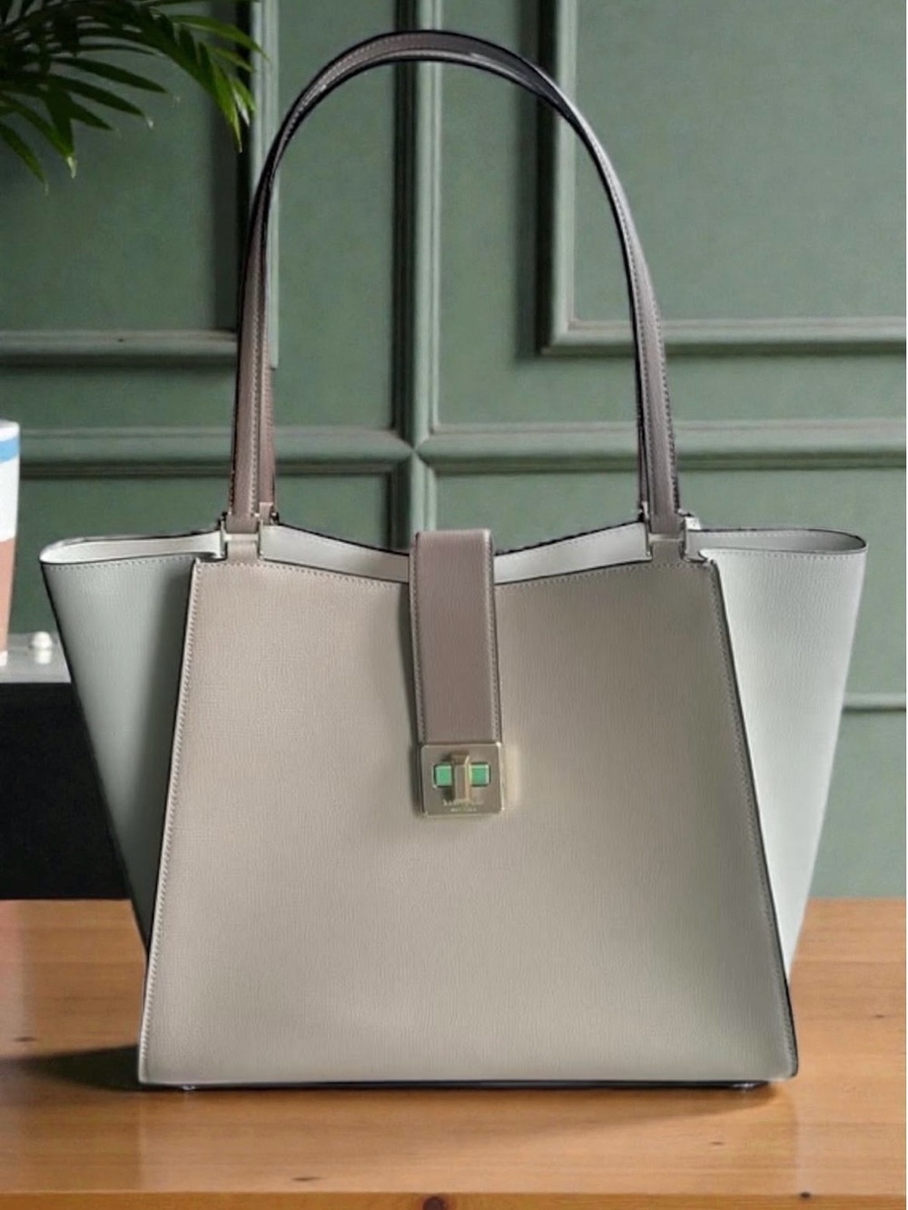 kate spade Two-Tone Neutral Tote in Light Gray and Taupe